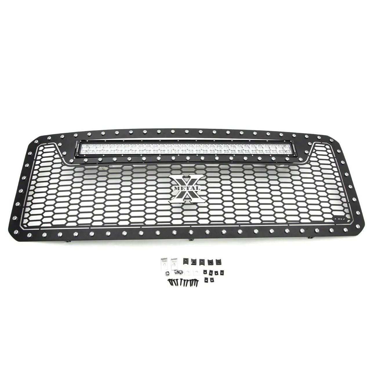 T-REX Grilles Laser Torch Series Upper Grille Insert with 30-Inch LED Light Bar; Black (11-16 F-250 Super Duty)