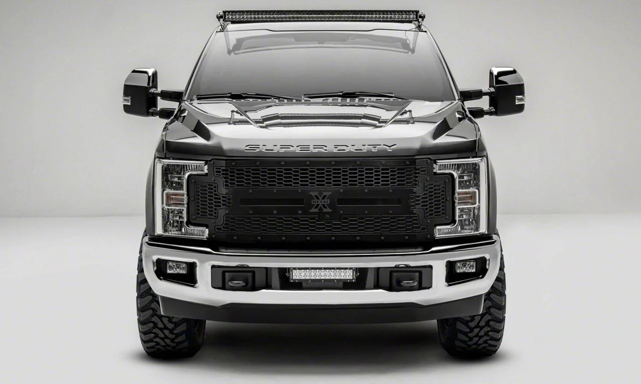 T-REX Grilles Stealth Laser X-Metal Series Upper Replacement Grille; Black (17-19 F-250 Super Duty)