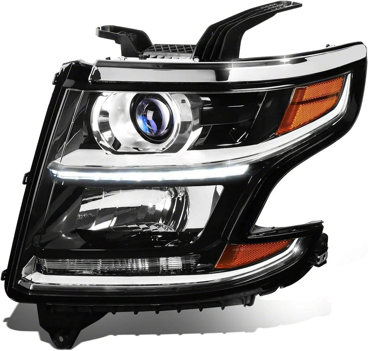 OE Style Projector Headlight; Black Housing; Clear Lens; Passenger Side (15-20 Tahoe)