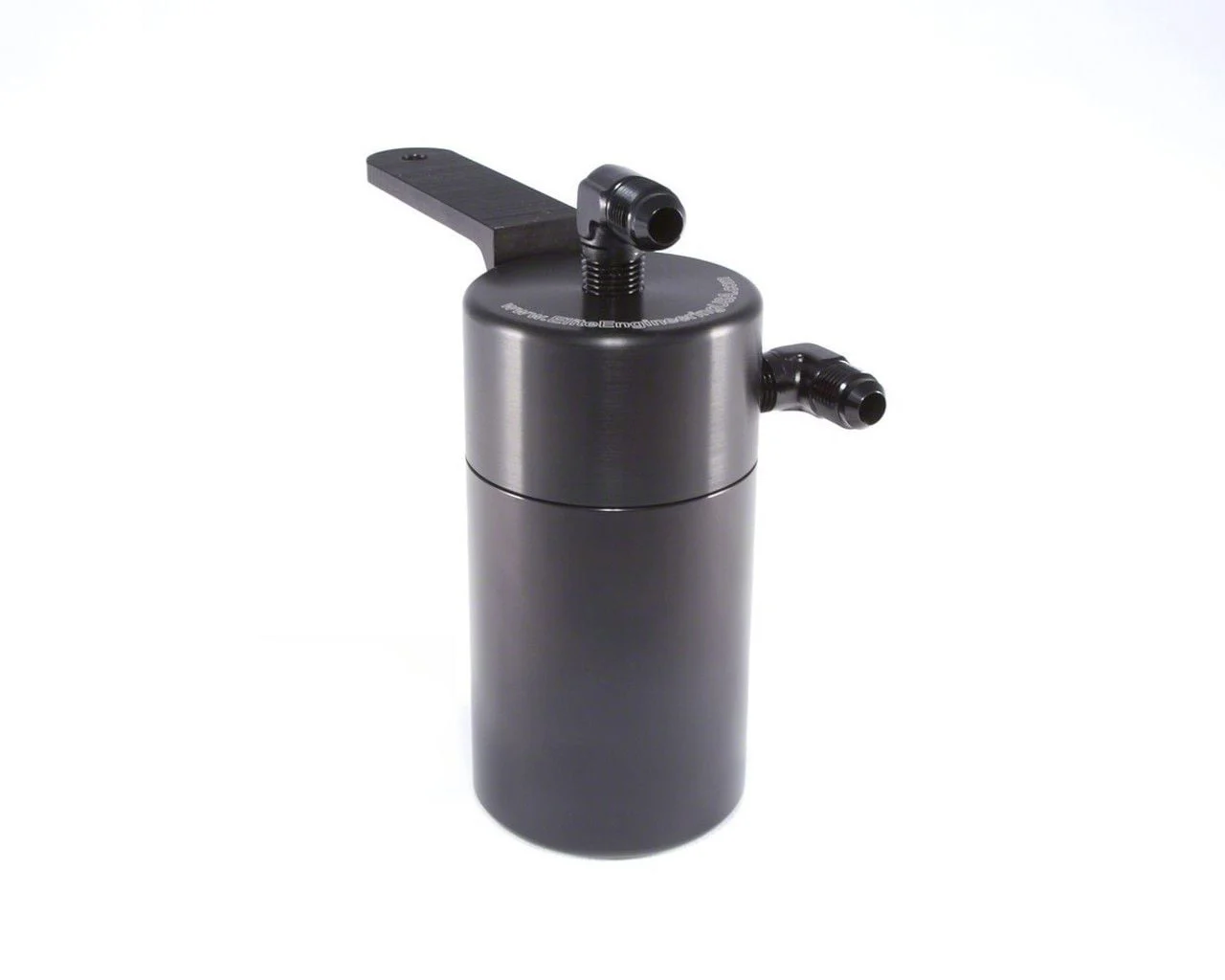 Red Standard Oil Catch Can; Black AN Fittings/Stainless Steel Braided Hoses (15-26 V8 Tahoe)