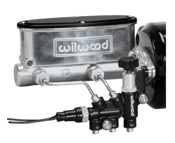 Wilwood Aluminum Tandem Master Cylinder Kit w/ Bracket & Valve - Bare Finish