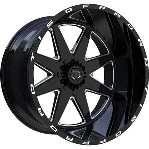 TIS 551BM Gloss Black Milled 6-Lug Wheel; 22x12; -44mm Offset (07-13 Sierra 1500)