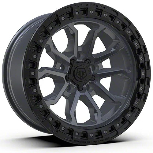 TIS 556AB Satin Anthracite with Black Simulated Bead Ring 6-Lug Wheel; 17x9; -12mm Offset (07-13 Sierra 1500)