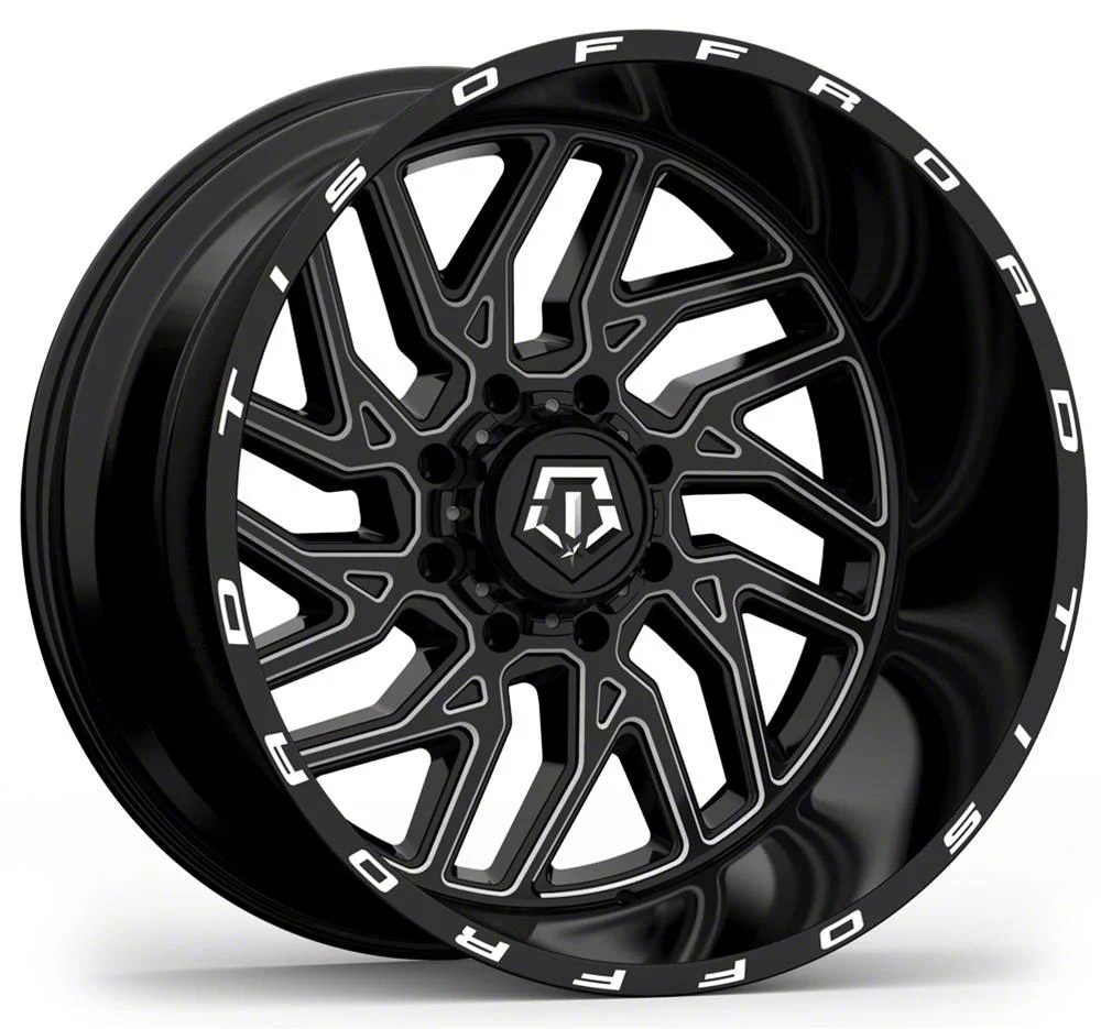 TIS 544BM Gloss Black Milled 8-Lug Wheel; 20x10; -25mm Offset (11-16 F-350 Super Duty SRW)
