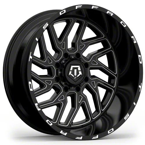 TIS 544BM Gloss Black Milled 8-Lug Wheel; 22x12; -44mm Offset (11-16 F-350 Super Duty SRW)