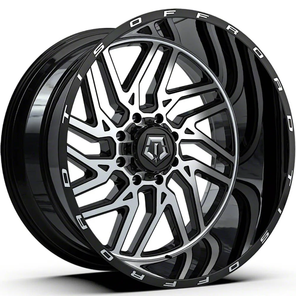 TIS 544MB Gloss Black Machined 8-Lug Wheel; 20x12; -44mm Offset (17-22 F-350 Super Duty SRW)