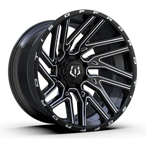 TIS 554BM Gloss Black Milled 6-Lug Wheel; 20x10; -19mm Offset (19-26 RAM 1500)
