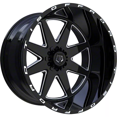 TIS 551BM Gloss Black Milled 6-Lug Wheel; 22x12; -44mm Offset (19-26 Silverado 1500)