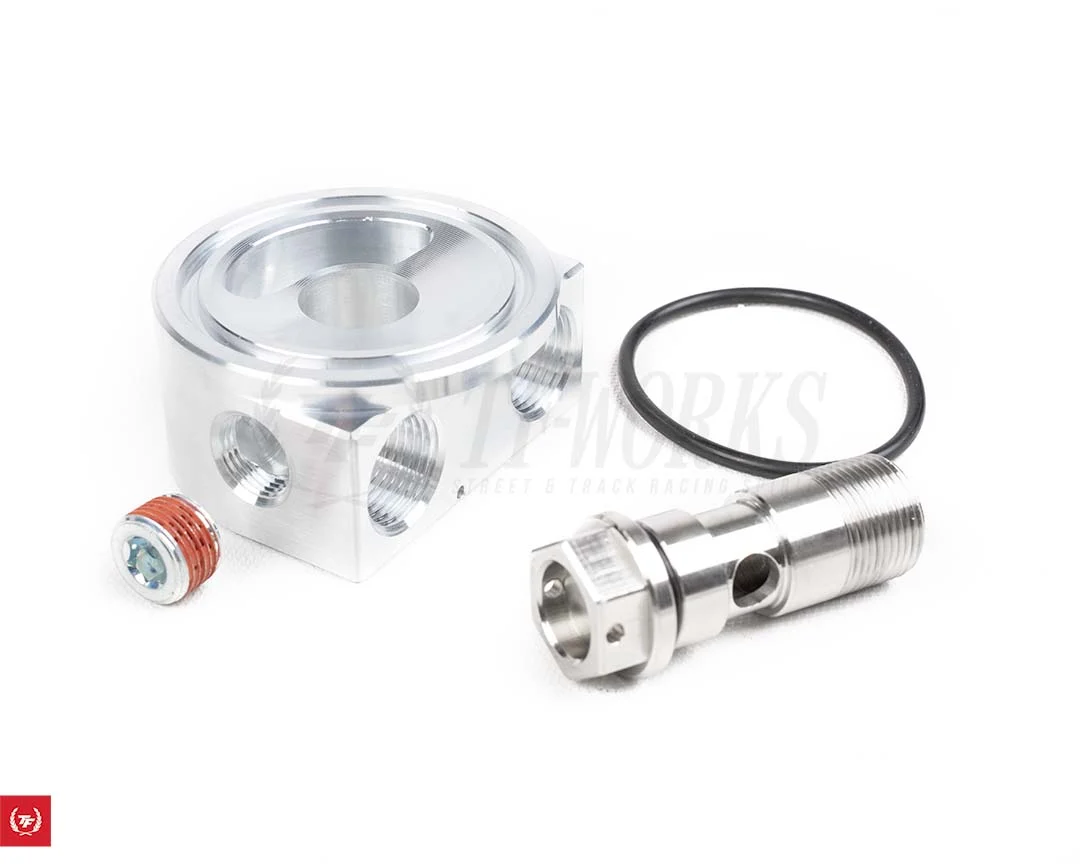 TracTuff Remote Oil Block Adapter with -10AN Fittings - K20/K24