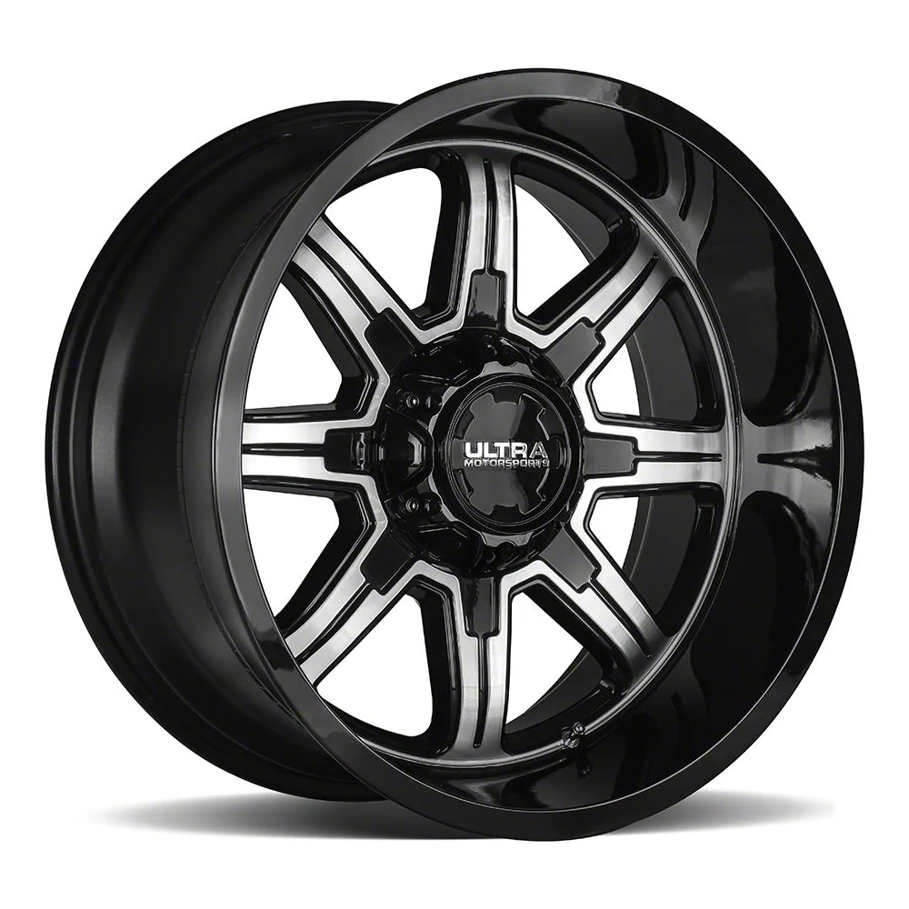 Ultra Wheels Menace Gloss Black with Diamond Cut Accents 6-Lug Wheel; 20x9; 18mm Offset (15-20 Yukon)