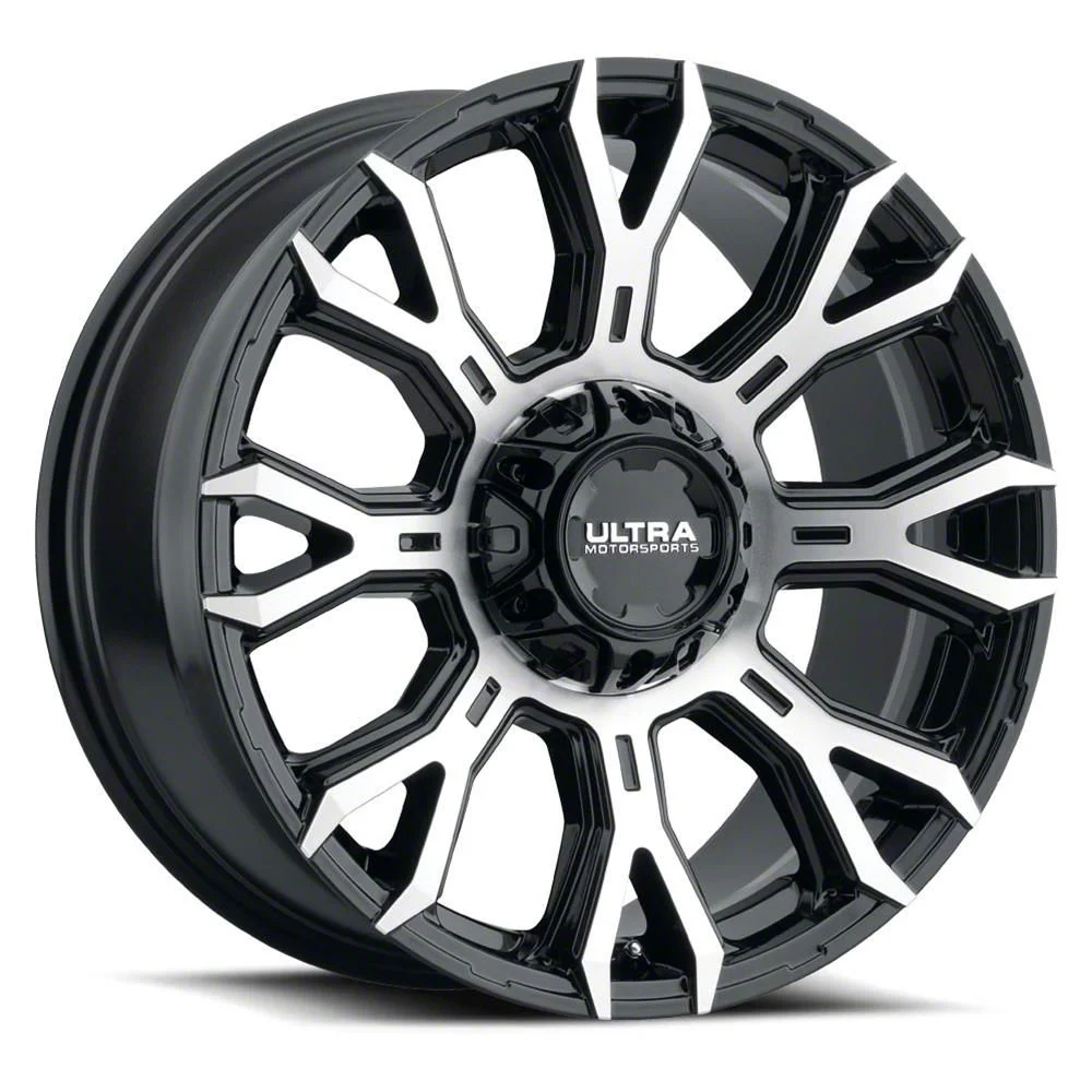 Ultra Wheels Scorpion Gloss Black with Diamond Cut Face 6-Lug Wheel; 17x9; 12mm Offset (15-20 Yukon)