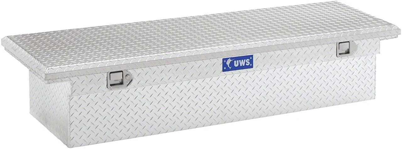 UWS 69-Inch Aluminum Low Profile Crossover Tool Box; Bright (10-18 RAM 3500 w/o RAM Box)