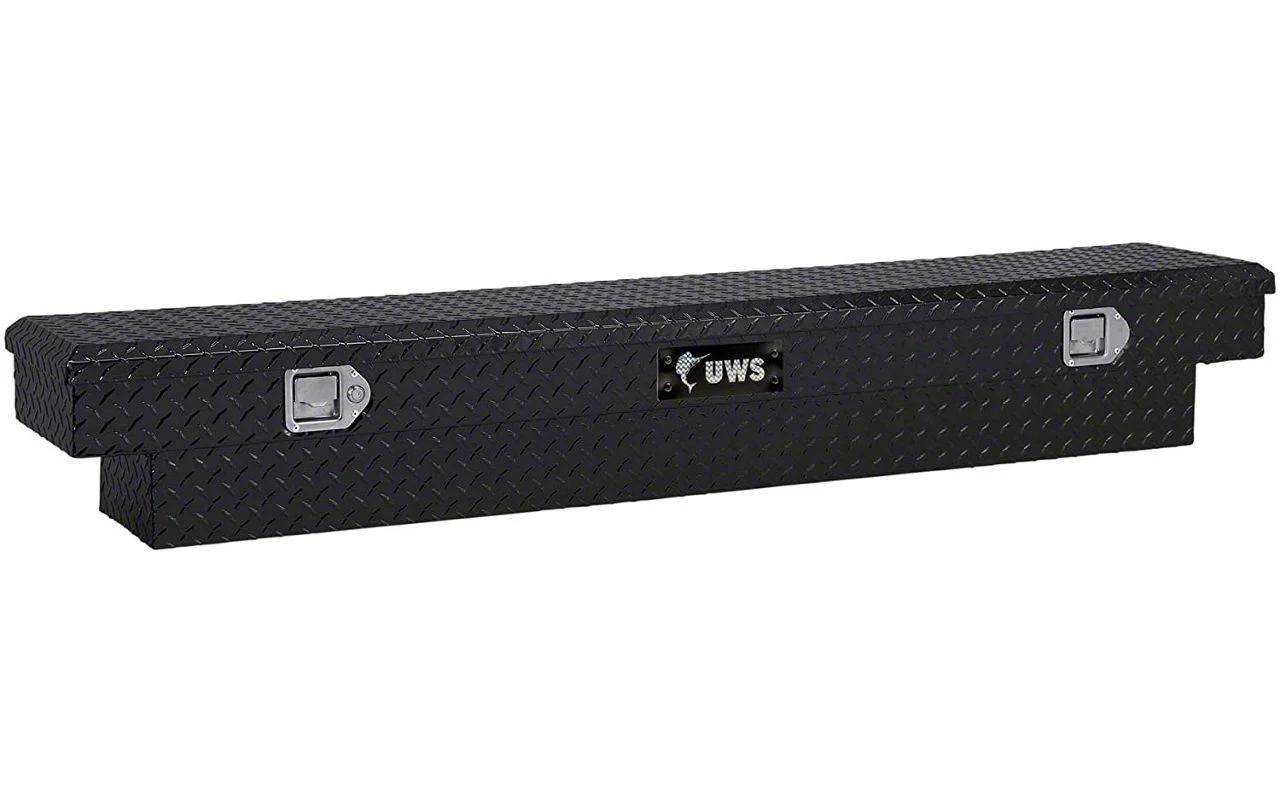 UWS 69-Inch Aluminum Slim-Line Crossover Tool Box; Gloss Black (10-18 RAM 3500 w/o RAM Box)