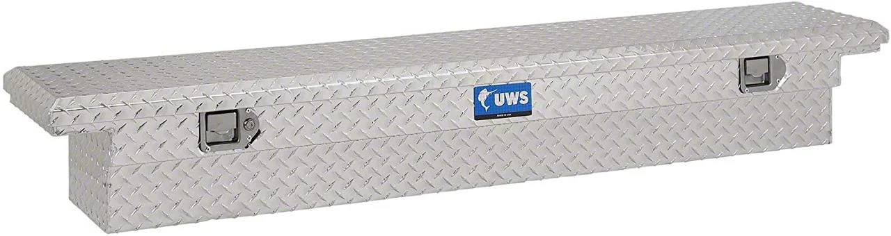 UWS 69-Inch Aluminum Slim Low Profile Crossover Tool Box; Bright (10-18 RAM 3500 w/o RAM Box)