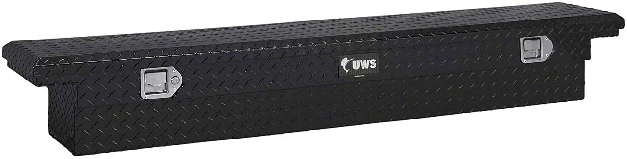 UWS 69-Inch Aluminum Slim Low Profile Crossover Tool Box; Gloss Black (10-18 RAM 3500 w/o RAM Box)