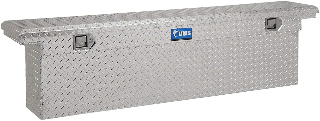 UWS 69-Inch Aluminum Deep Slim Low Profile Crossover Tool Box; Bright (07-26 Sierra 2500 HD)