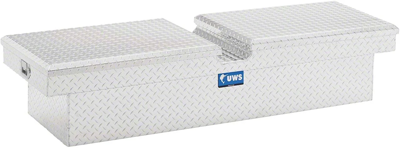 UWS 69-Inch Aluminum Gull Wing Crossover Tool Box; Bright (07-26 Silverado 3500 HD)
