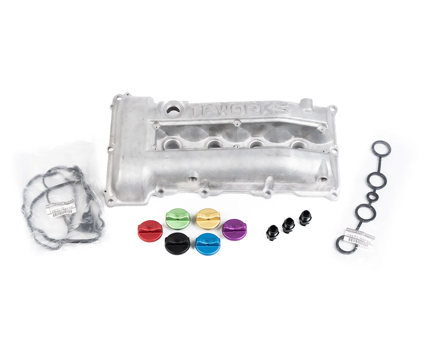 TF-Works S13.4 SR20DET Hybrid Valve Cover w/ Gasket & AN Fittings