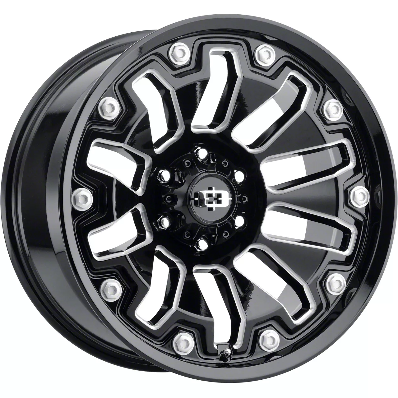 Armor Gloss Black Milled 5-Lug Wheel; 18x9; 12mm Offset (02-08 RAM 1500, Excluding Mega Cab)