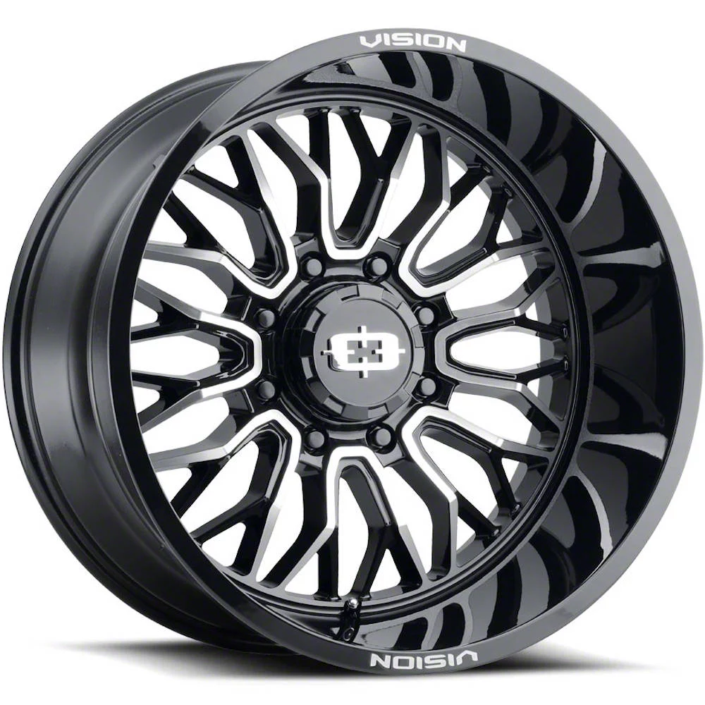 Riot Gloss Black Machined 8-Lug Wheel; 22x12; -51mm Offset (11-14 Silverado 2500 HD)