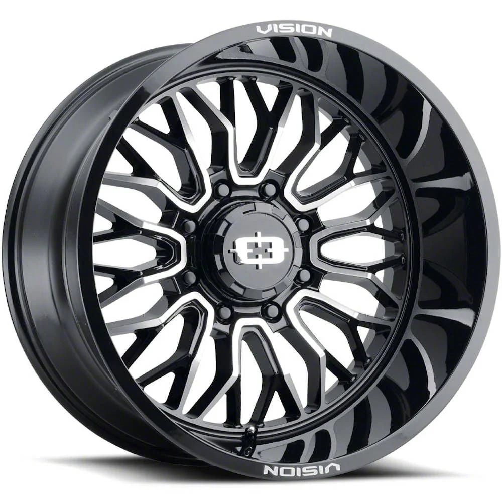 Riot Gloss Black Machined 8-Lug Wheel; 22x12; -51mm Offset (15-19 Silverado 2500 HD)