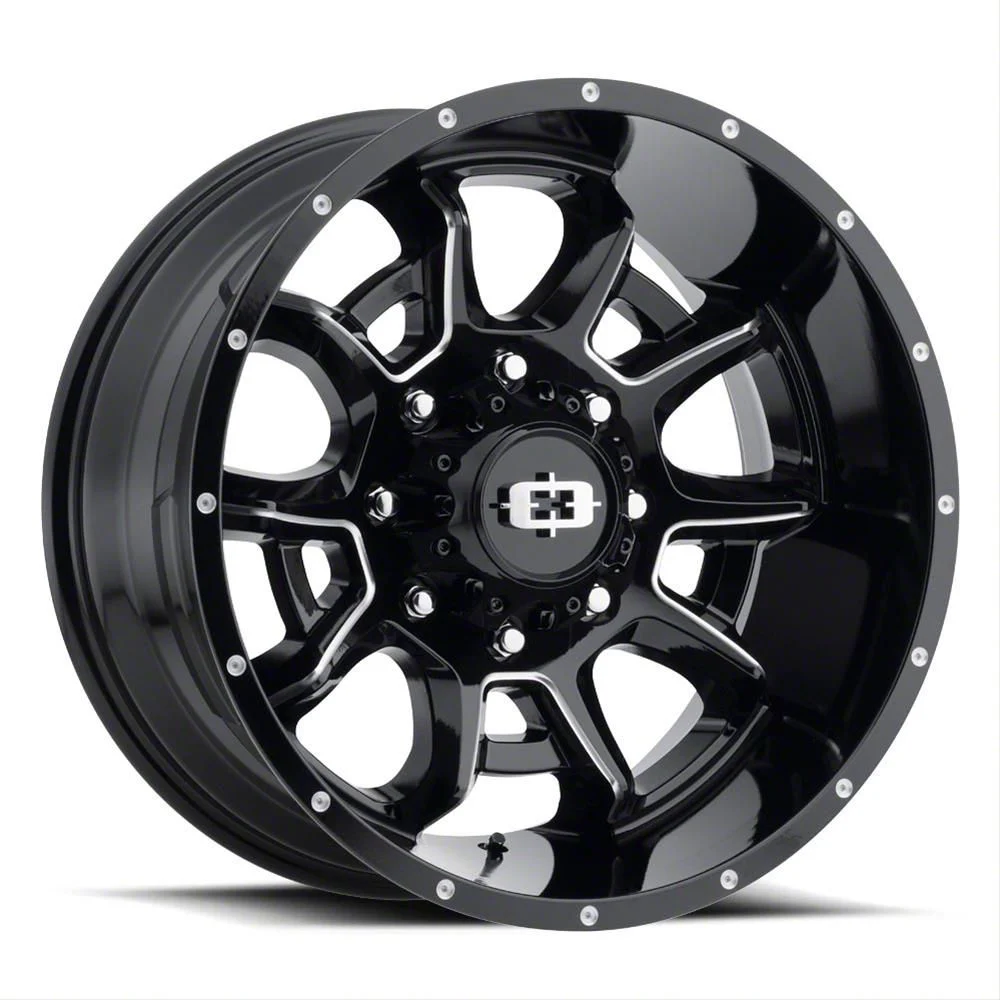 Bomb Gloss Black Machined 8-Lug Wheel; 20x9; 12mm Offset (11-14 Silverado 2500 HD)