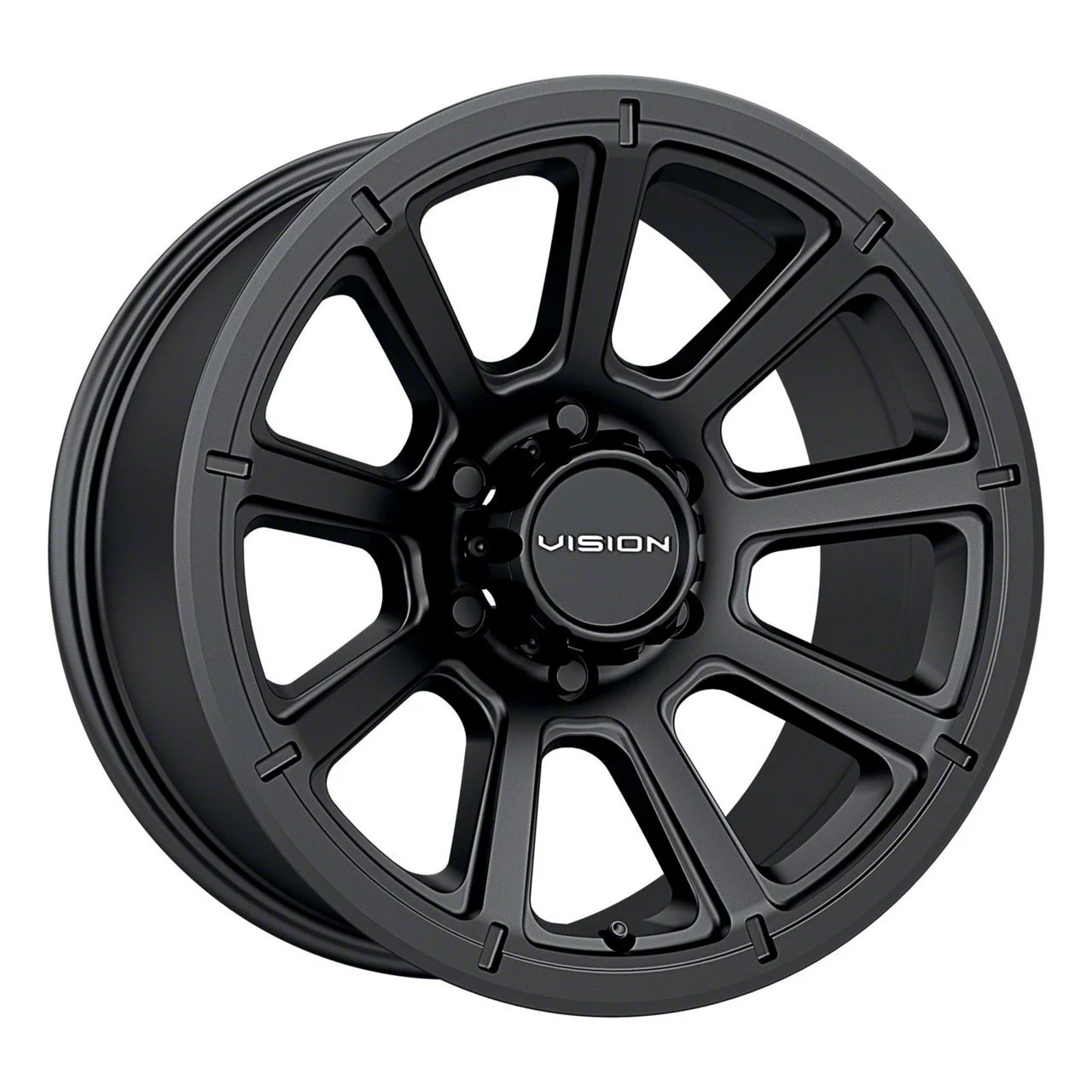 Turbine Matte Black 8-Lug Wheel; 20x9; 12mm Offset (15-19 Silverado 3500 HD SRW)