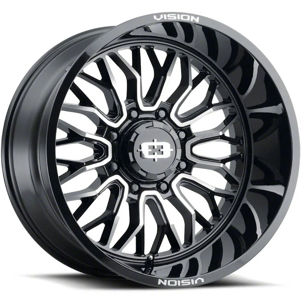 Riot Gloss Black Machined 8-Lug Wheel; 22x12; -51mm Offset (20-26 Silverado 3500 HD SRW)