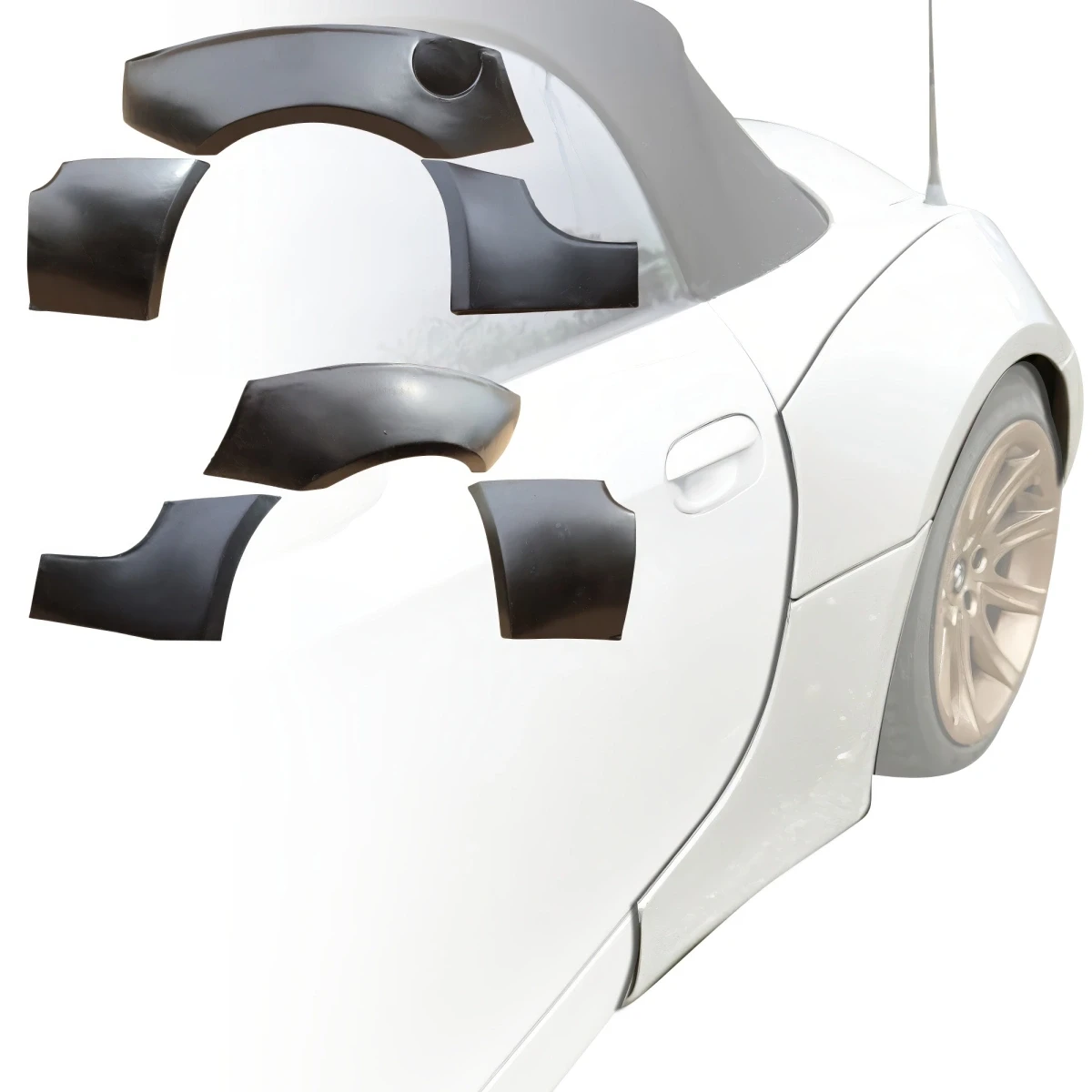 FRP LWNK Wide Body 40mm Fender Flares (rear) 6pc > BMW Z4 (E85) 2003-2008 - 107910
