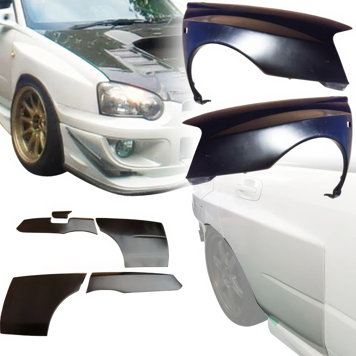 FRP LSPO WRC Wide Body Fenders 7pc > Subaru Impreza WRX 2004-2005 > 4dr Sedan - 108440