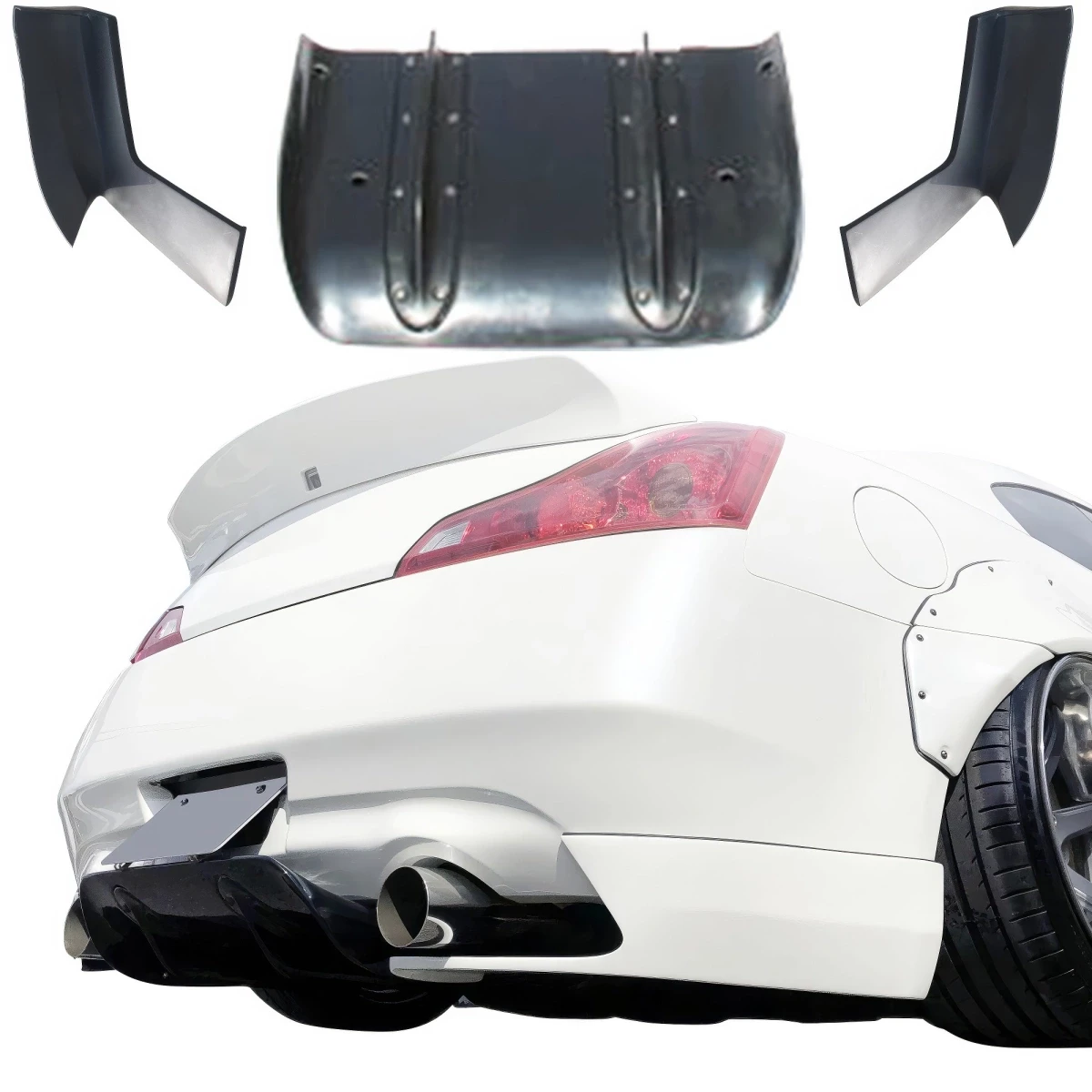 FRP LBPE Rear Diffuser 3pc > Infiniti G37 Coupe 2008-2015 > 2dr Coupe - 108576