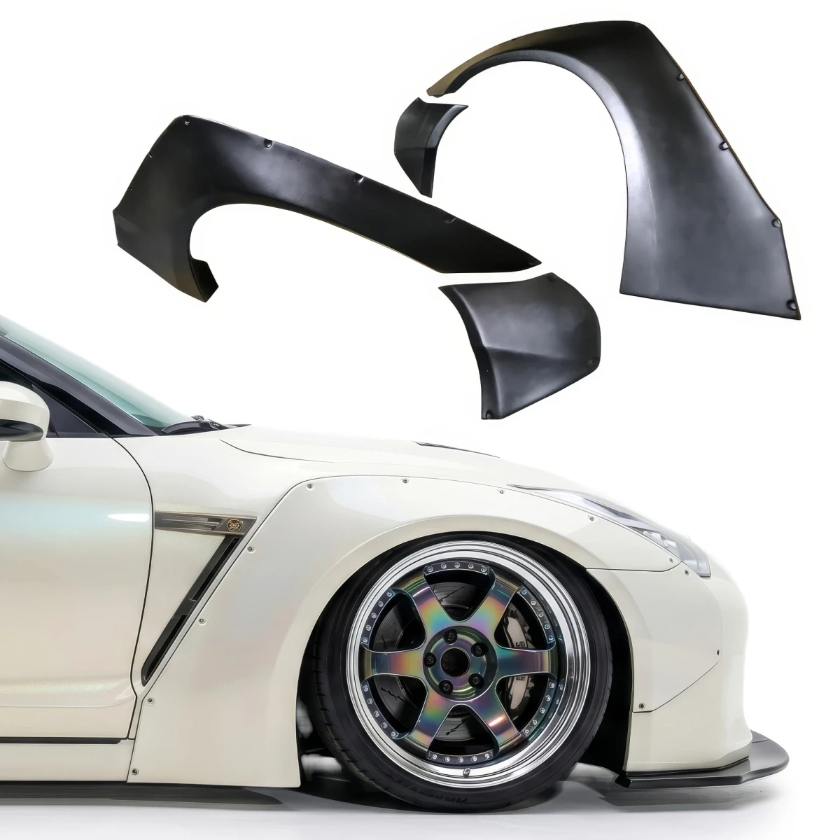 FRP LBPE v1 Wide Body Fender Flares (front) 4pc > Nissan GT-R GTR (R35) 2009-2017 - 108683