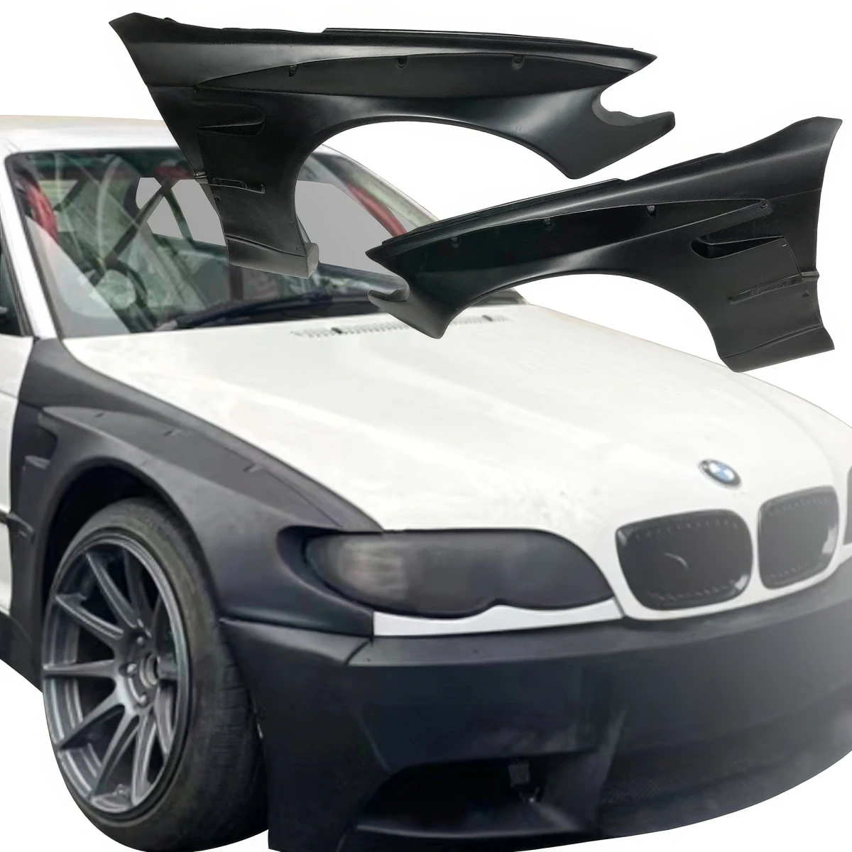 FRP TKYO V1 Wide Body Fender Flares (front) > BMW 325i 330i (E46) 2002-2005 > 4dr Sedan - 108713