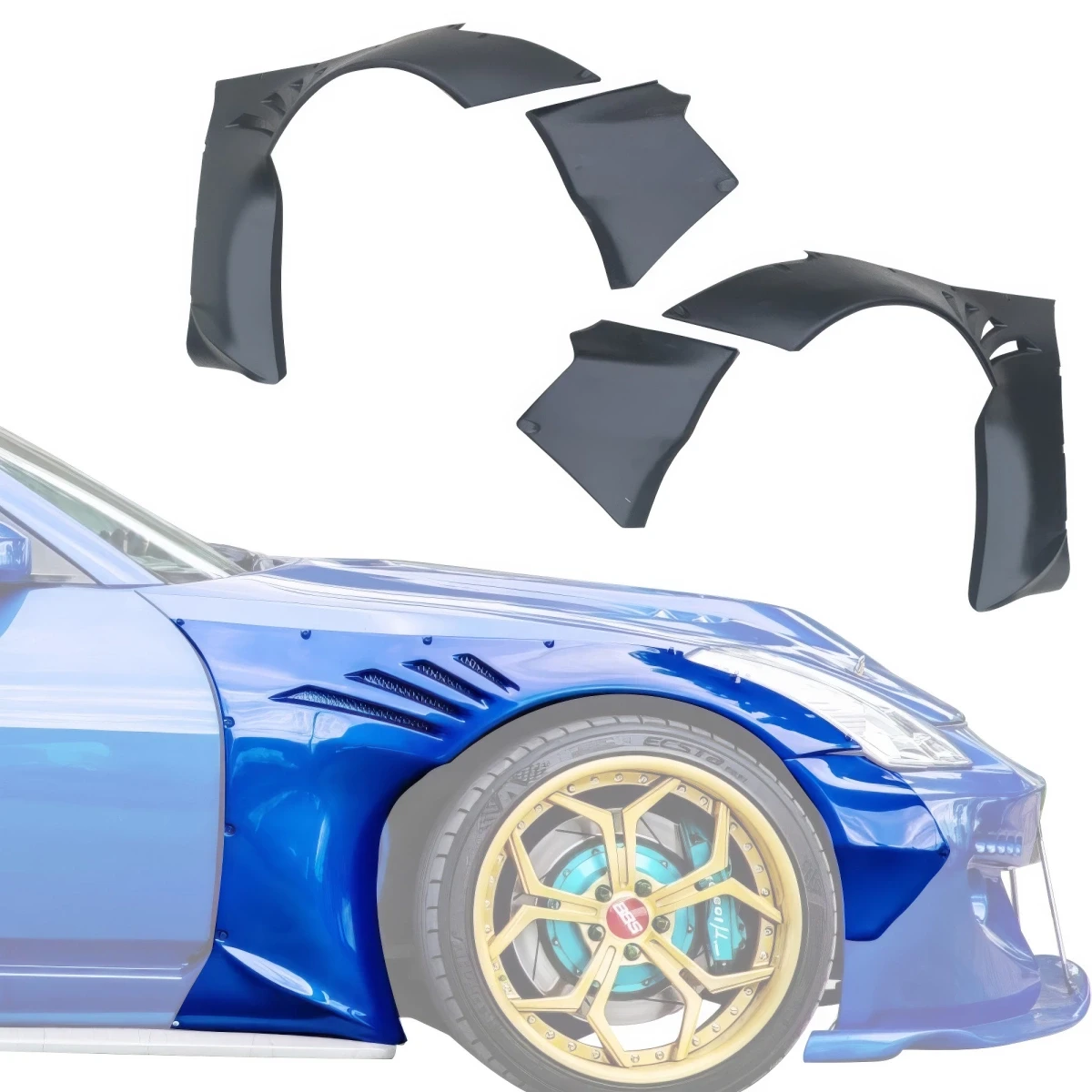 FRP TKYO Wide Body Fender Flares w Extension (front) 40mm > Nissan 350Z (Z33) 2003-2008 - 108981