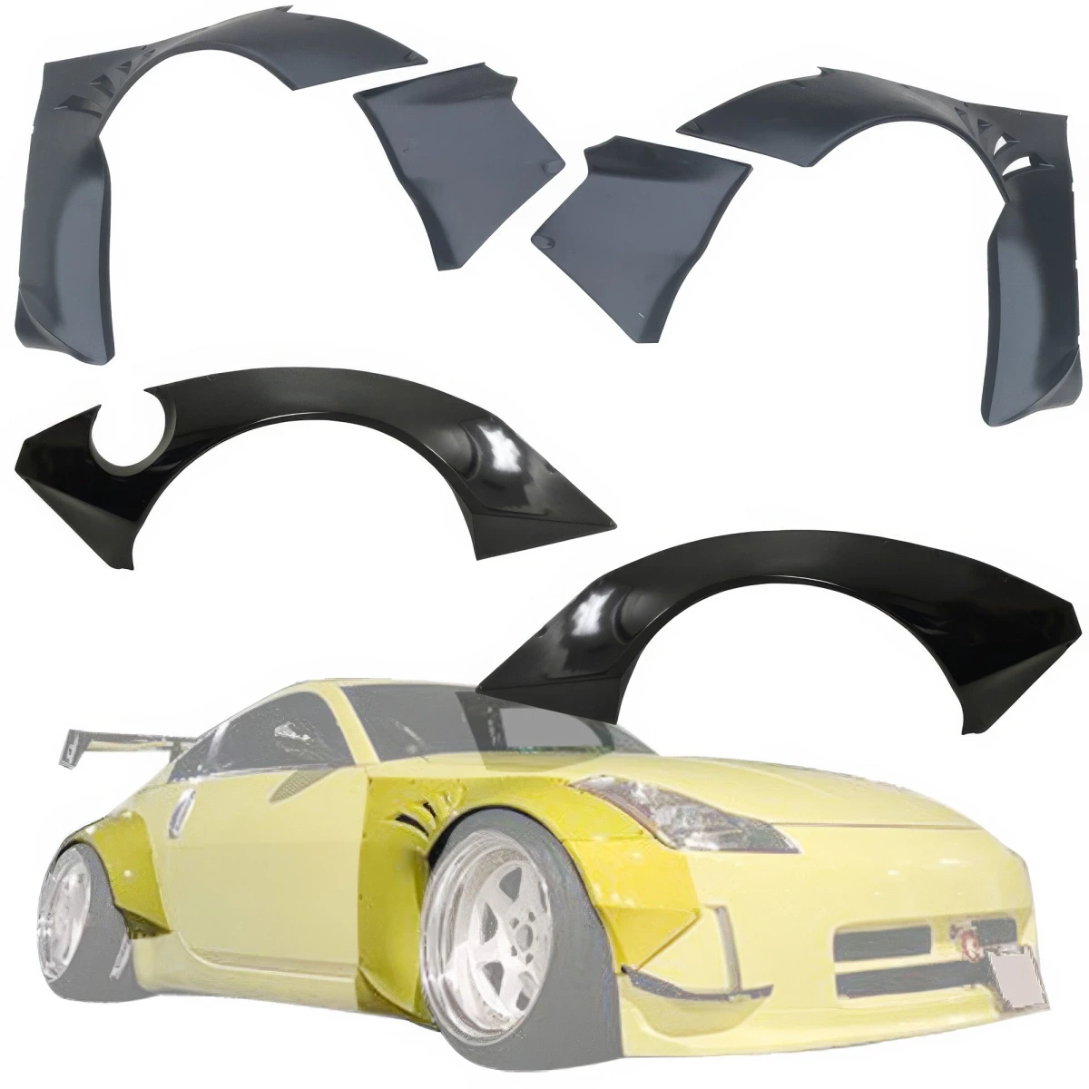 FRP TKYO Wide Body Fender Flare Set 6pc > Nissan 350Z (Z33) 2003-2008 - 108982