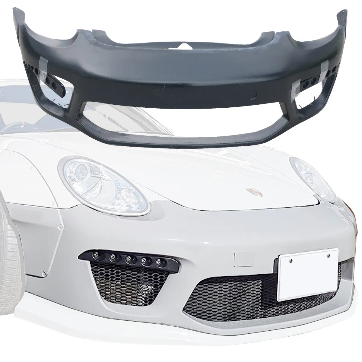 VSaero FRP TKYO v2 Wide Body Front Bumper 3pc for Porsche Cayman 987 2006-2008