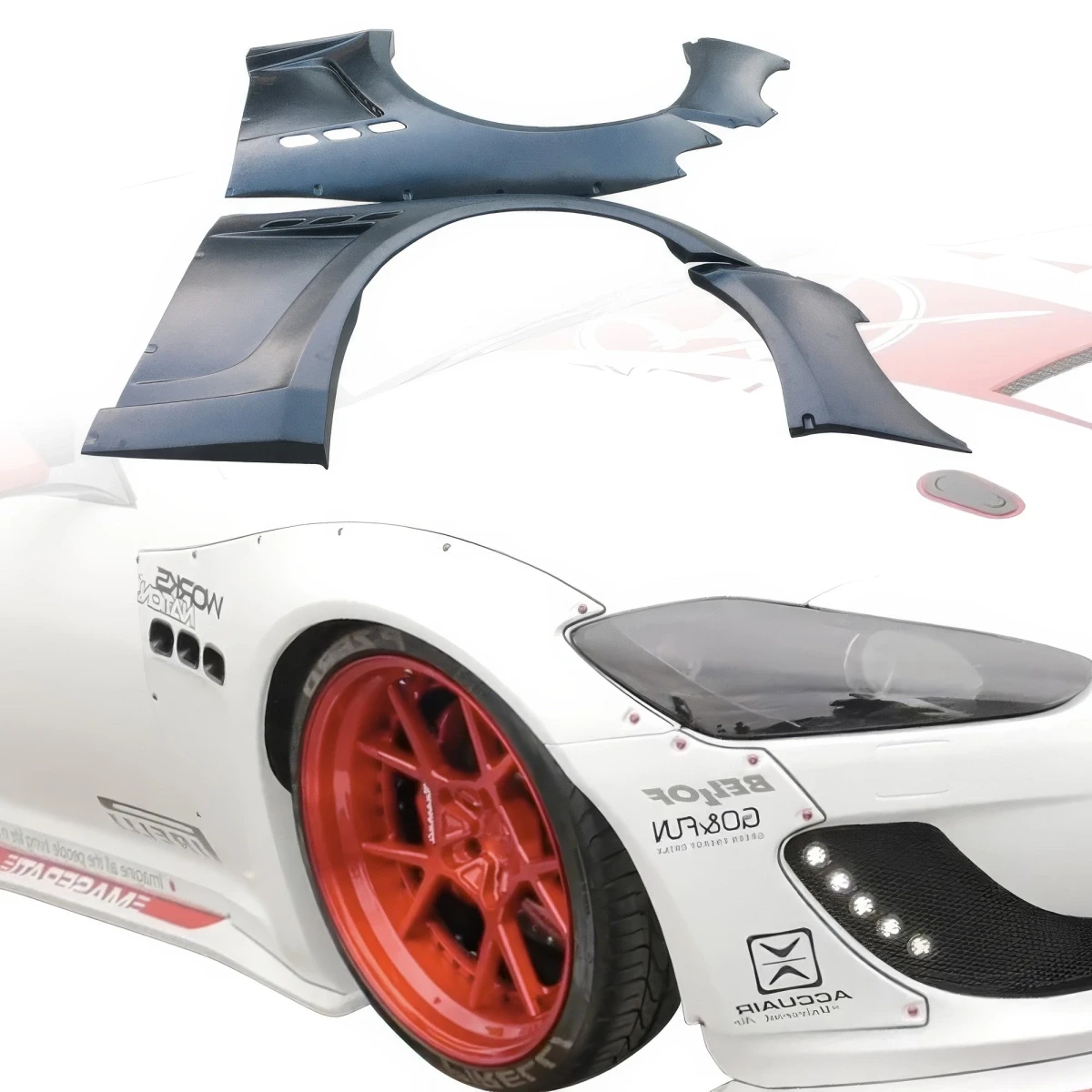 FRP LBPE Wide Body Fender Flares (front) 40mm > Maserati GranTurismo 2008-2017 - 109145