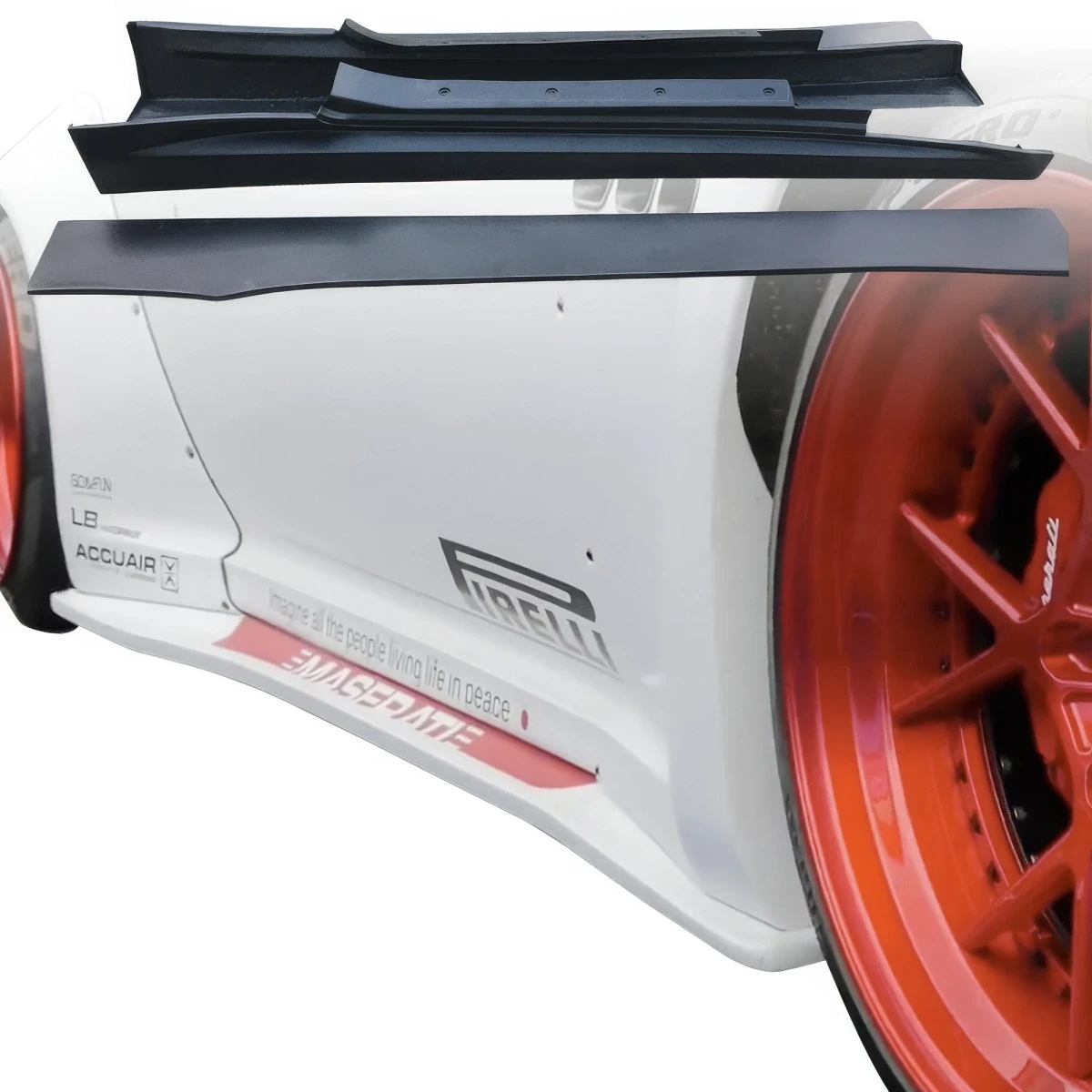 FRP LBPE Wide Body Side Skirts 4pc > Maserati GranTurismo 2008-2017 - 109146
