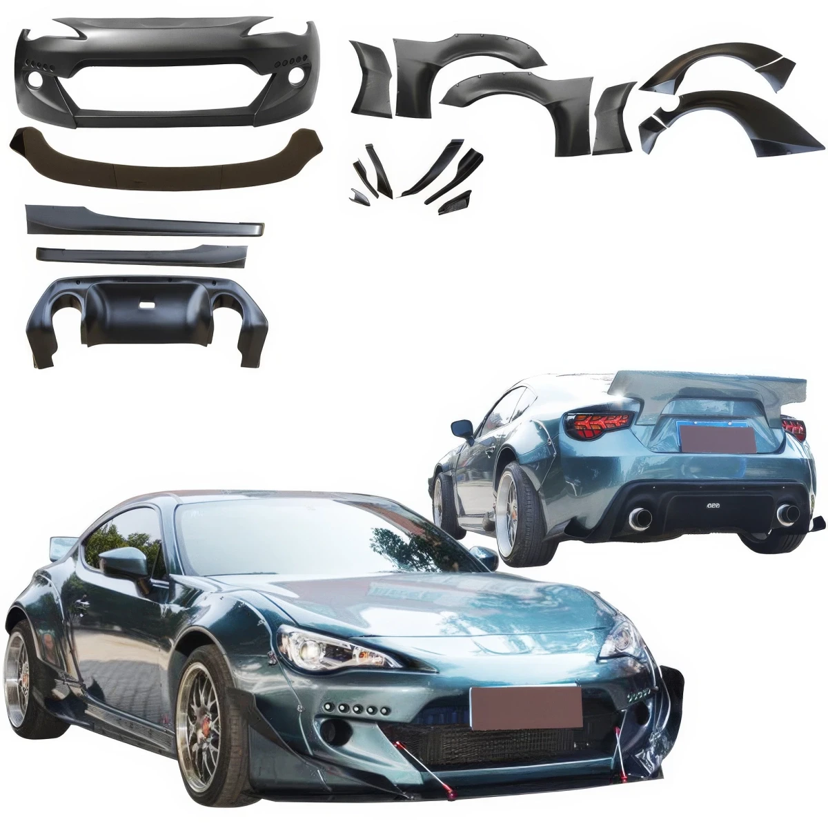 FRP TKYO v2 Wide Body Kit w Wing 20pc > Toyota 86 2017-2021 - 109176
