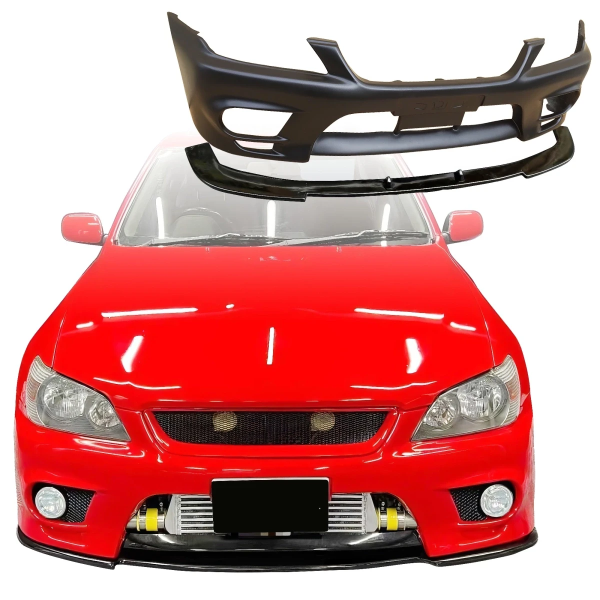 VSaero FRP TRDE Neo Type-A Front Bumper Splitter Combo for Lexus IS300 SXE10 2001-2005