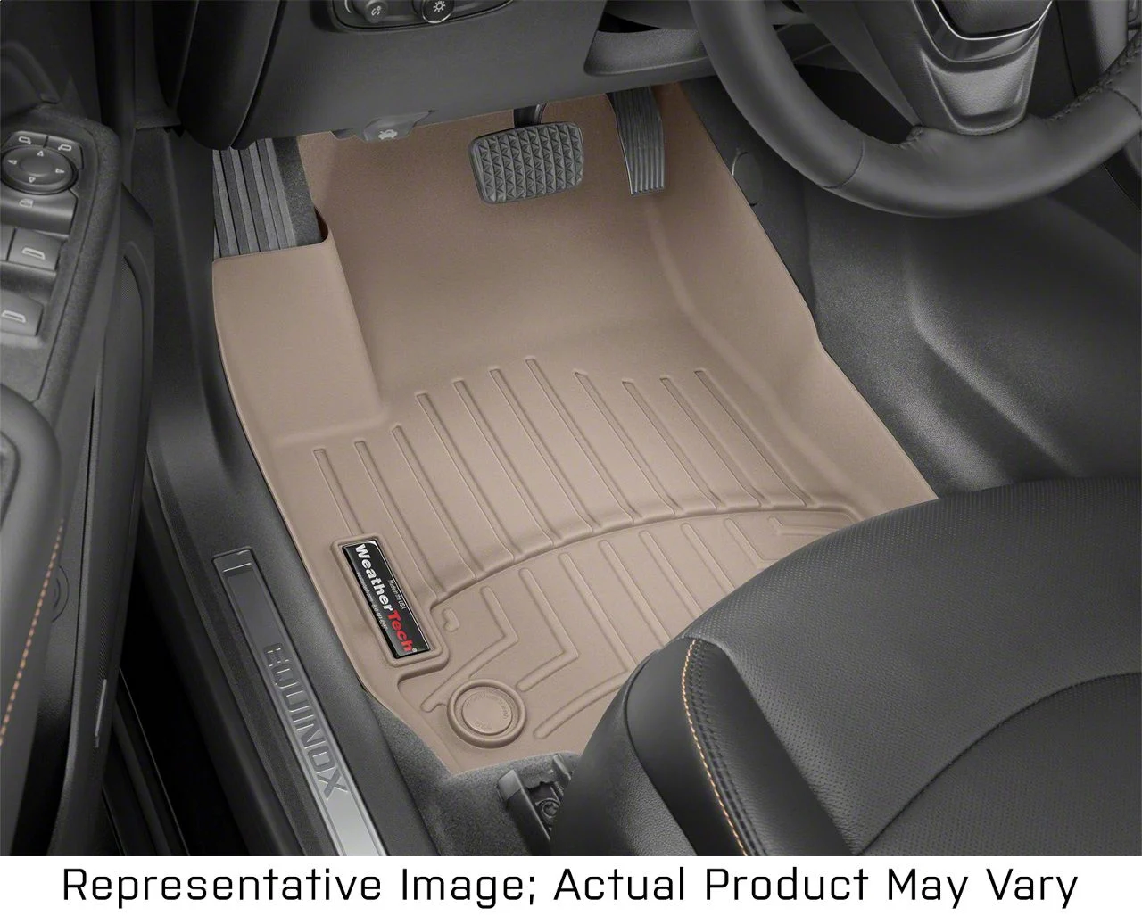 Weathertech DigitalFit Front Over the Hump Floor Liner; Tan (17-22 F-350 Super Duty SuperCab, SuperCrew)