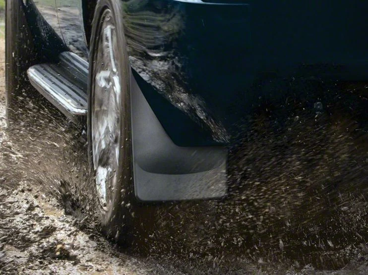 Weathertech No-Drill Mud Flaps; Rear; Black (11-16 F-350 Super Duty SRW)