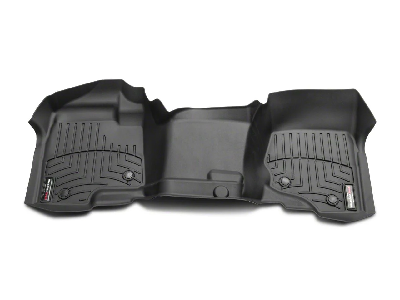 Weathertech DigitalFit Front Over the Hump and Rear Floor Liners; Black (07-13 Silverado 1500 Extended Cab, Crew Cab, Excluding Hybrid)