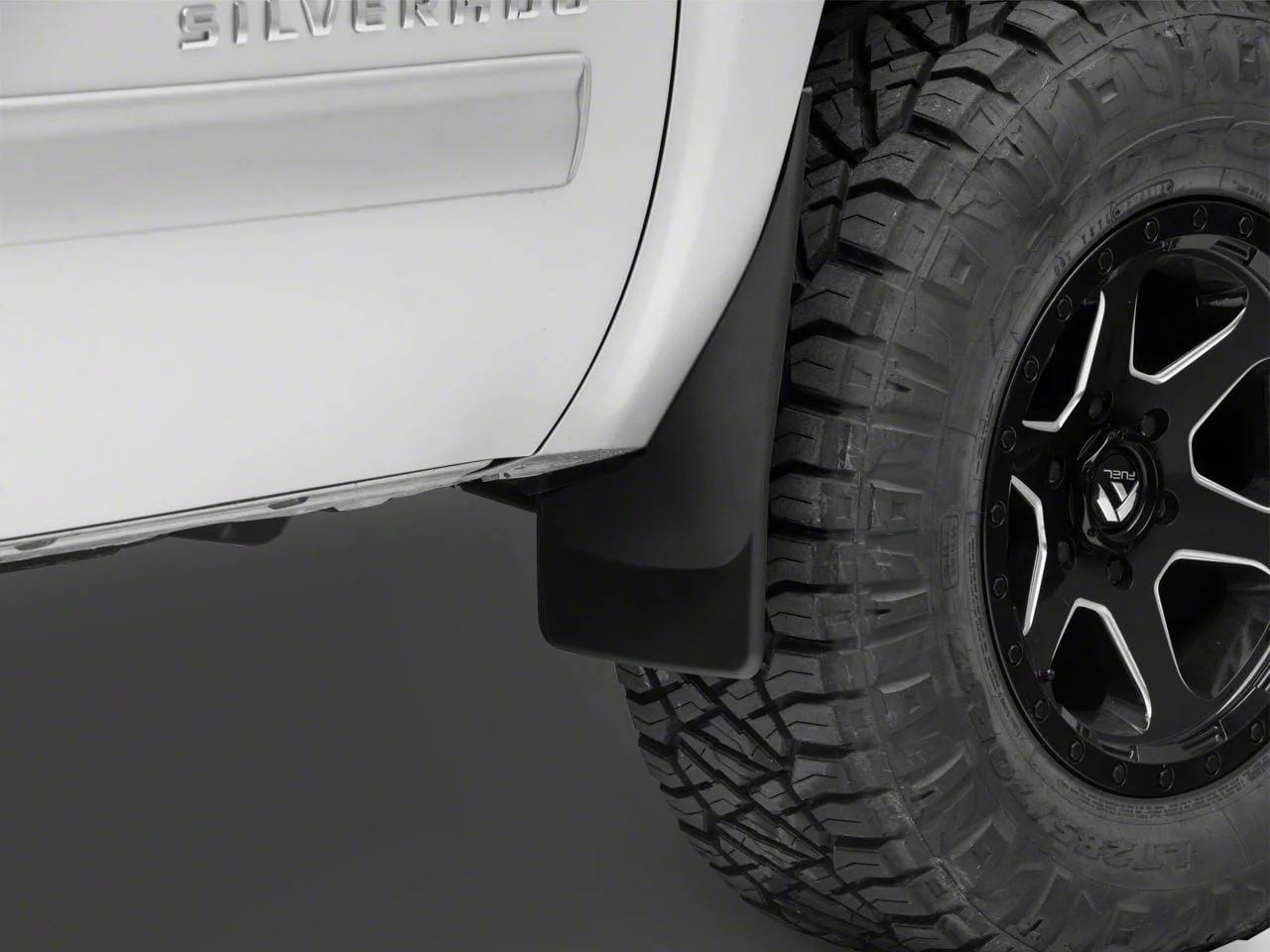 Weathertech No-Drill Mud Flaps; Front; Black (07-13 Silverado 1500 w/o Fender Flares)