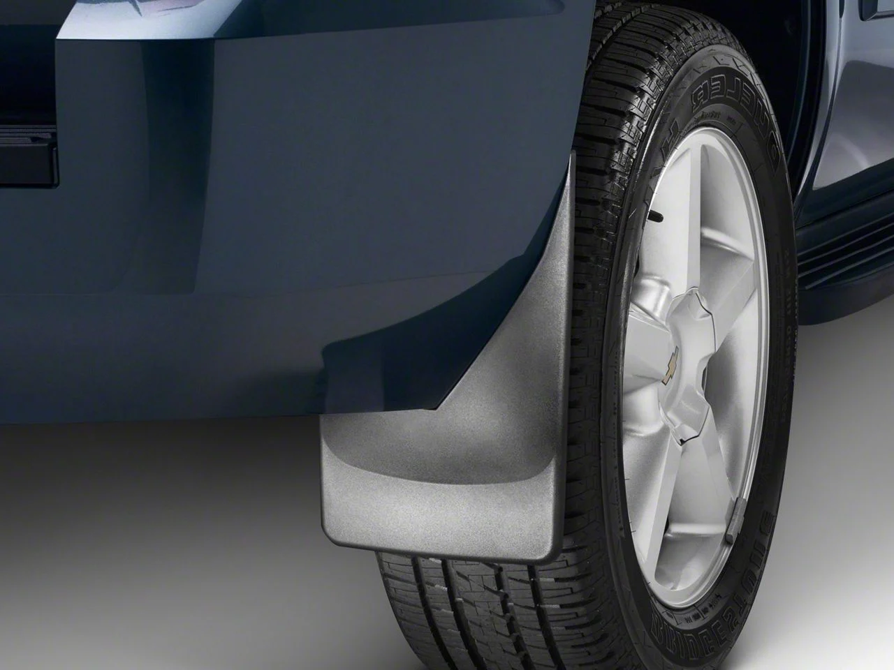 Weathertech No-Drill Mud Flaps; Rear; Black (07-13 Silverado 1500 w/o Fender Flares)