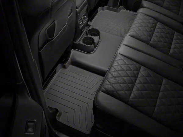 Weathertech Rear Floor Liner HP; Black (19-26 Silverado 1500 Crew Cab w/ Front Bucket Seats & Rear Underseat Storage)