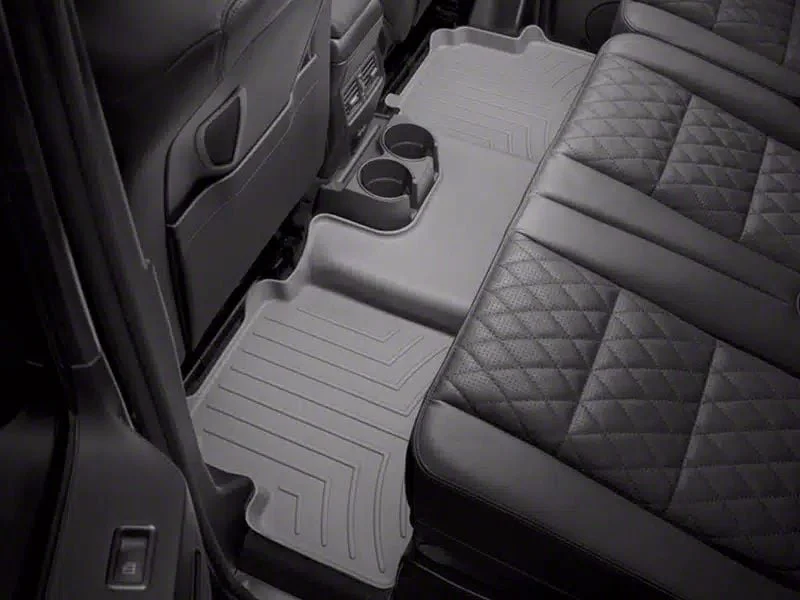 Weathertech Rear Floor Liner HP; Gray (19-26 Silverado 1500 Double Cab w/o Rear Underseat Storage)