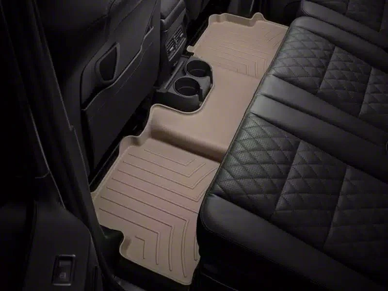 Weathertech Rear Floor Liner HP; Tan (19-26 Silverado 1500 Double Cab w/o Rear Underseat Storage)