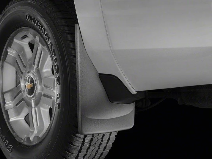 Weathertech No-Drill Mud Flaps; Rear; Black (07-14 Tahoe LS & LT w/ Z71 Package)