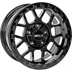 Weld Off-Road Cinch Beadlock Gloss Black Milled 6-Lug Wheel; 17x9; -12mm Offset (19-26 Sierra 1500)